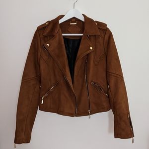 Brown Faux Suede Jacket